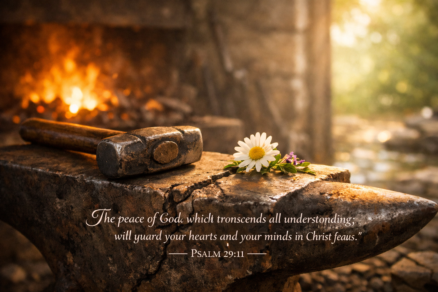 Psalm 29:11 — The Lord Blesses with Peace | Hammer and Wildflower Wallpaper